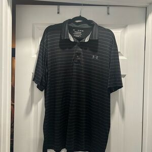 Under Armour Men's Dark Gray Striped Polo